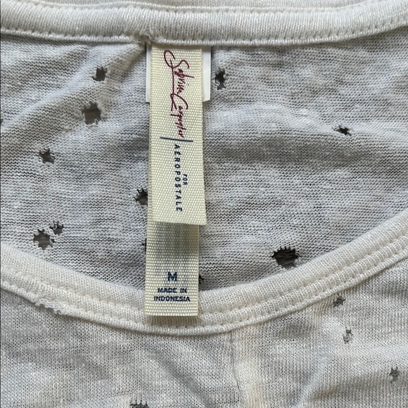 Sabrina Carpenter for Aeropostale Cream Tie Front Tank Top new with tag sizes M - Picture 2 of 8
